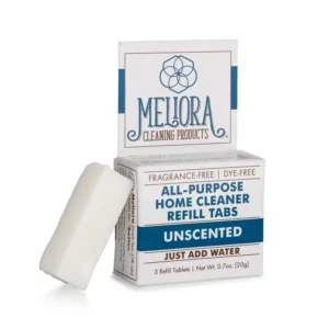 Refillable eco friendly cleaning tablets dissolving in water bottle Sustainable cleaning tablets for plastic free home cleaning Non toxic cleaning solution tablets for eco friendly homes